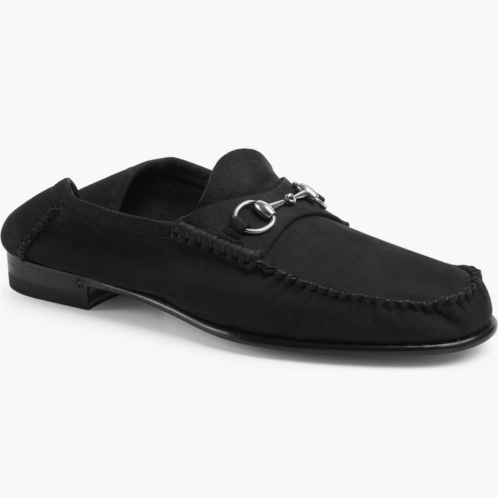 Gucci Black Leather Loafers with Silver Detail - Picture 3 of 7